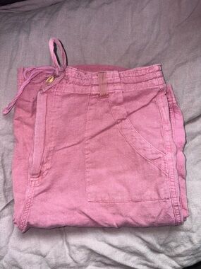 Sincerely Jules Pink Cargo Linen Pant